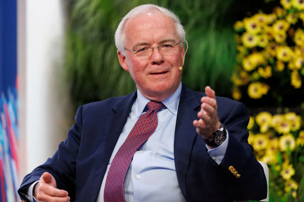 Rodney McMullen, Chairman and CEO, The Kroger Co., speaks at the 2023 Milken Institute Global Conference in Beverly Hills, Cailf., on May 1, 2023. (Mike Blake/Reuters)