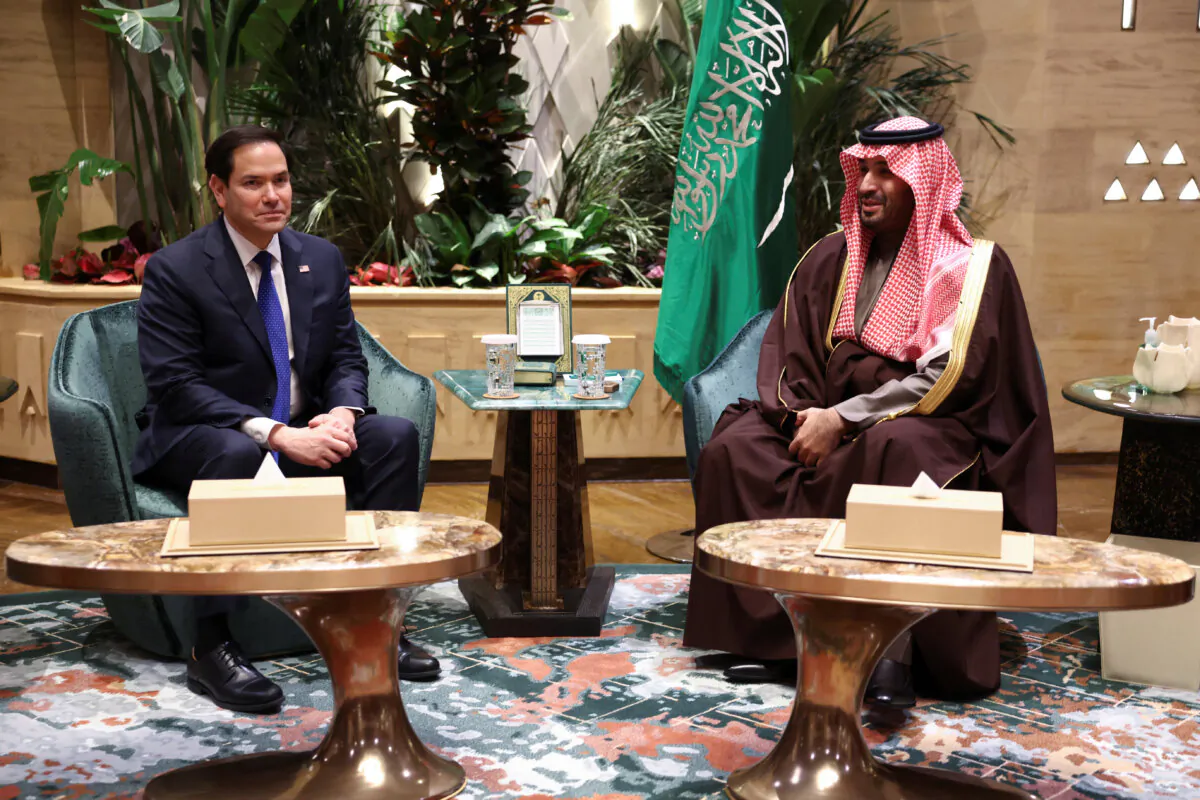 U.S. Secretary of State Marco Rubio meets with Saudi Arabia's Crown Prince Mohammed bin Salman, in Riyadh, Saudi Arabia, Feb. 17, 2025. (Reuters/Evelyn Hockstein/Pool/File Photo)