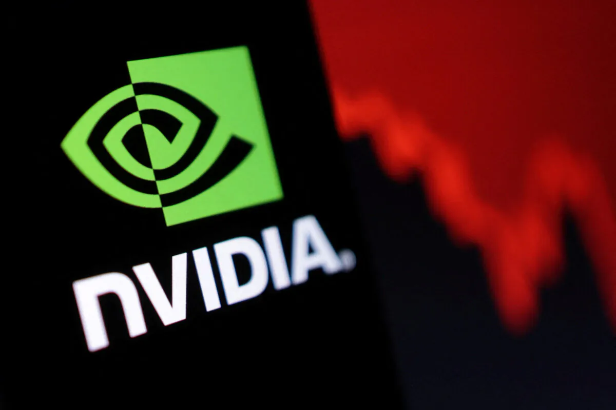 Nvidia logo and decreasing stock graph are seen in this illustration taken, Jan. 27, 2025. REUTERS/Dado Ruvic/Illustration