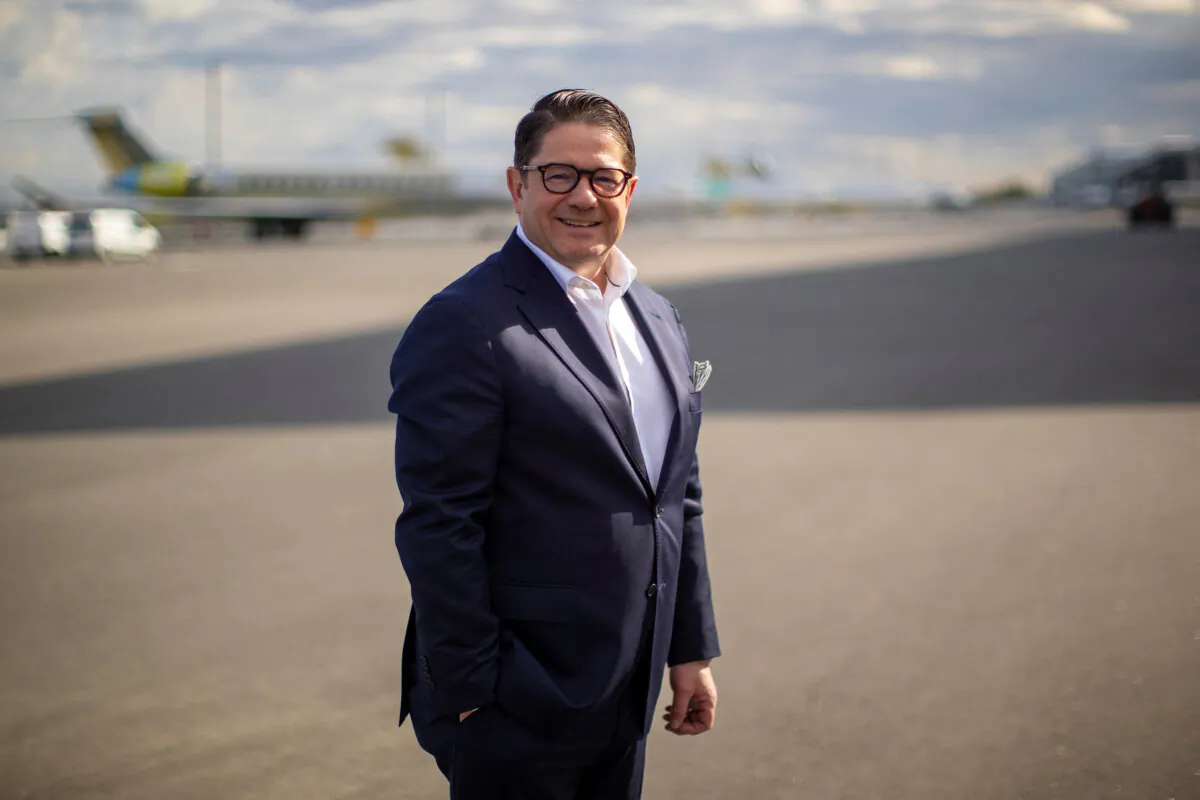 President and Chief Executive Officer of Bombardier, Eric Martel, poses for a photo as Canadian business jet maker Bombardier holds an investor day at their plant in Mississauga, Ont., on May 1, 2024. (Reuters/Carlos Osorio/File Photo)