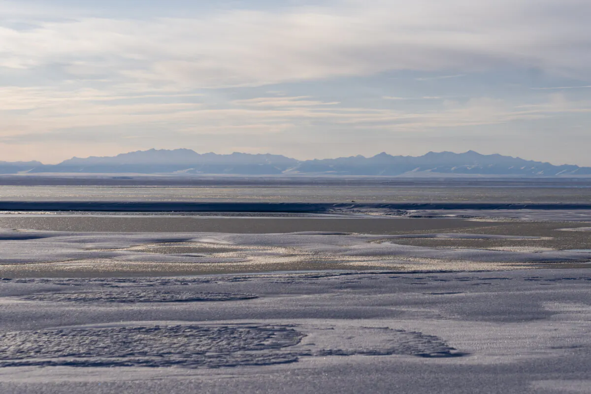 The Kaktovik Lagoon and the Brooks Range mountains of the Arctic National Wildlife Refuge are seen in Kaktovik, Alaska, on Oct. 15, 2024. (Lindsey Wasson/AP Photo)