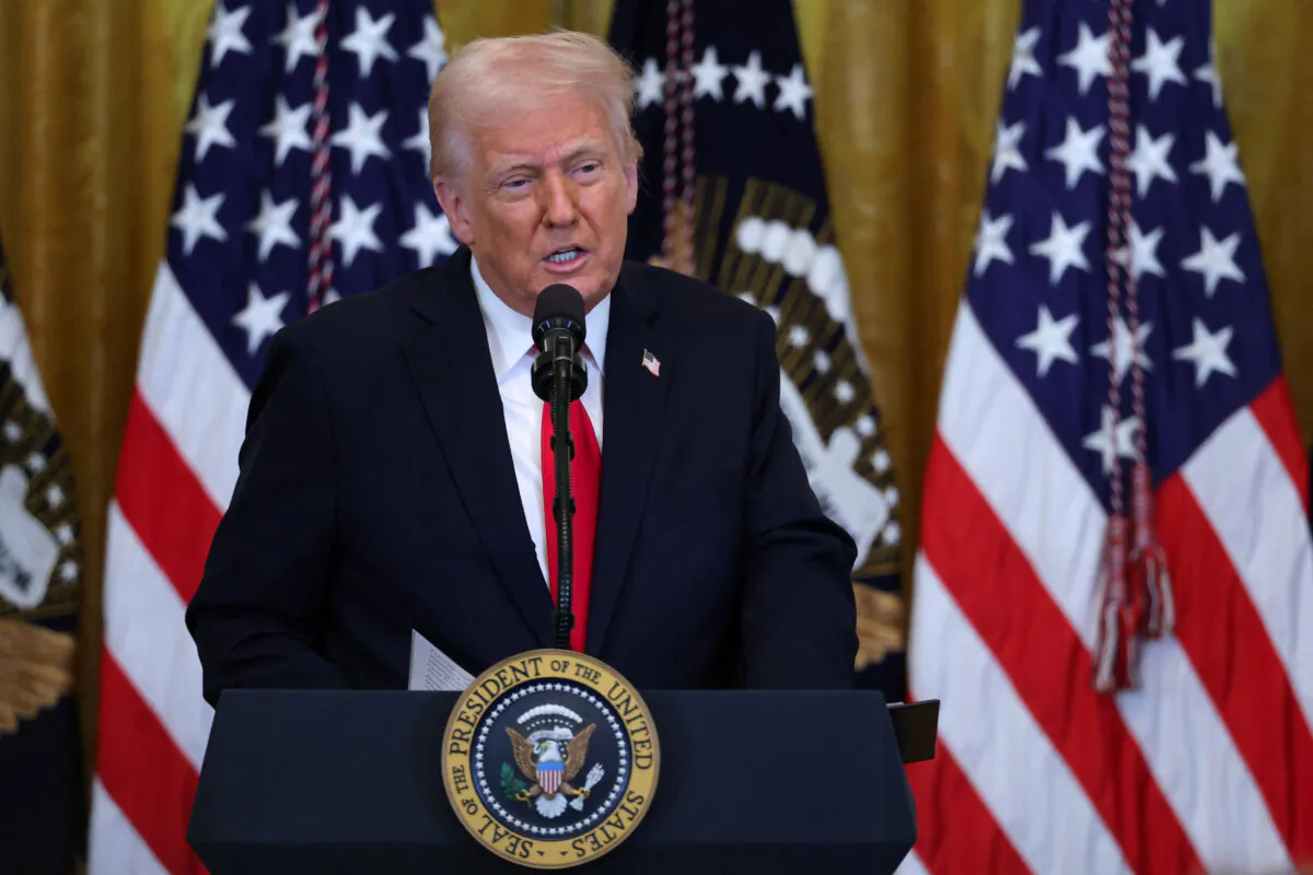 U.S. President Donald Trump speaks during a Women's History Month event at the White House in Washington, D.C., March 26, 2025. (REUTERS/Carlos Barria)