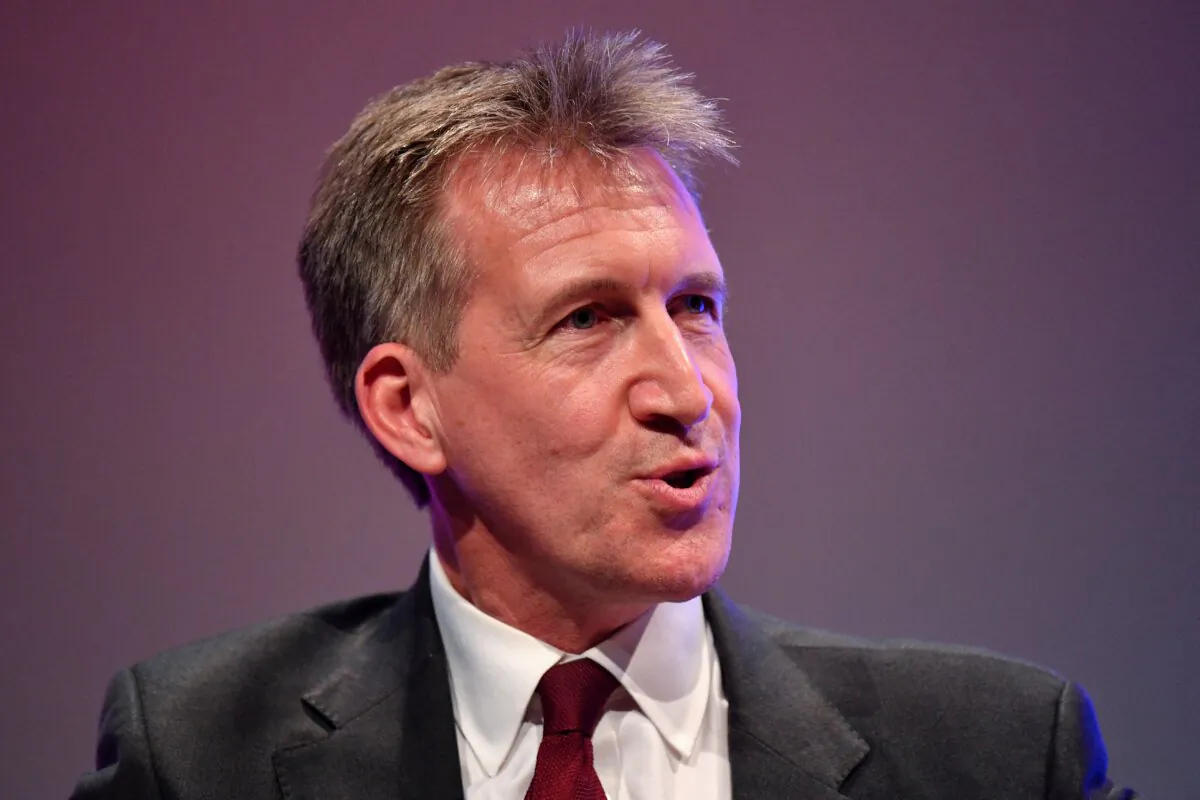 Labour MP Dan Jarvis addresses delegates on the third day of the annual Labour Party conference at The Brighton Centre in Brighton on the south coast of England, on Sept. 27, 2021. (Justin Tallis/AFP via Getty Images)