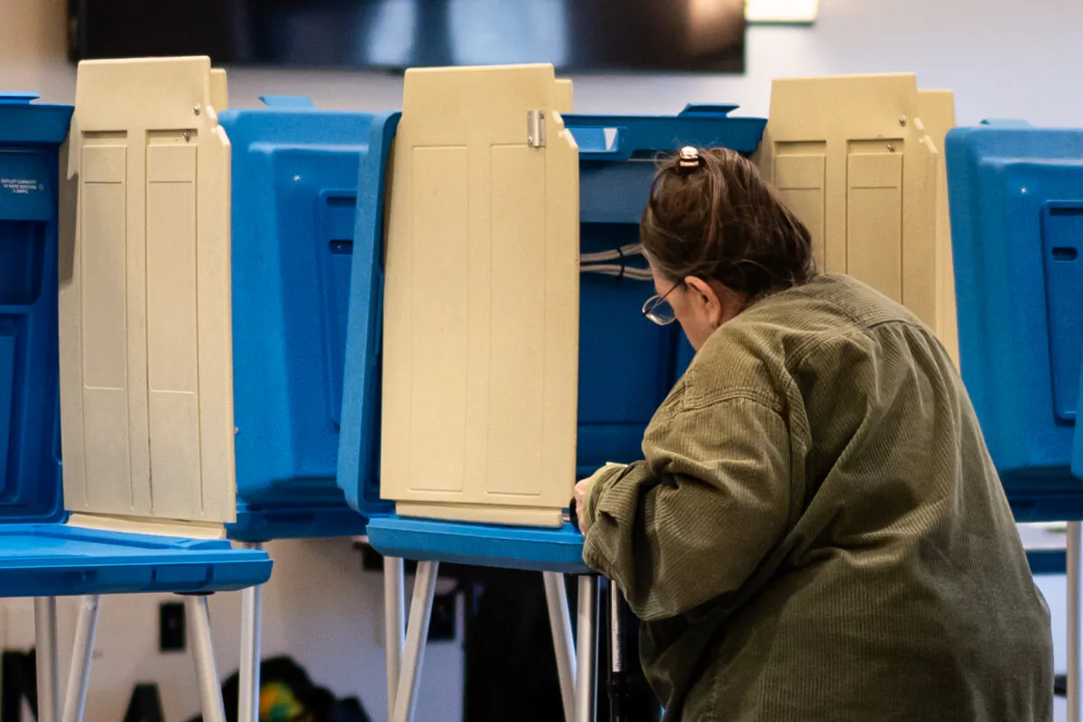 A polling place during the Wisconsin Supreme Court elections in Green Bay, Wis., on April 1, 2025. (Madalina Vasiliu/The Epoch Times)