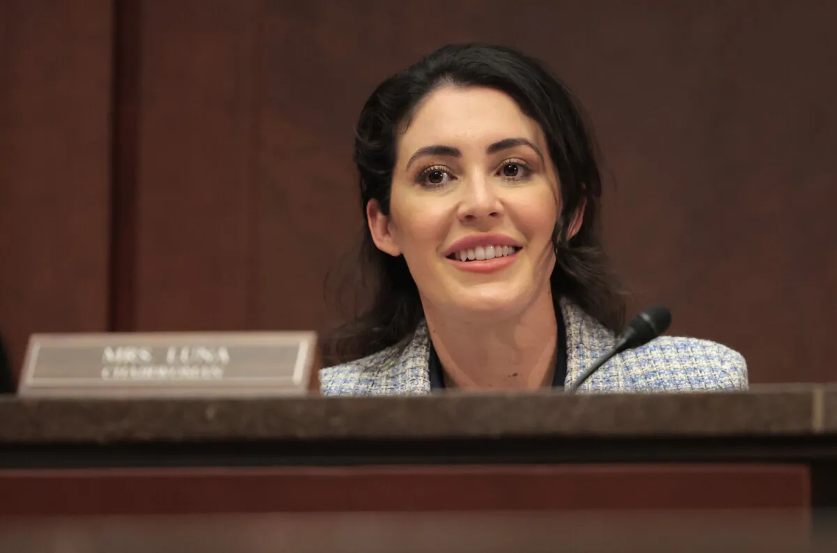 Rep. Anna Paulina Luna (R-Fla.) looks on during a House Oversight Subcommittee hearing at the U.S. Capitol in Washington on April 1, 2025. (Anna Moneymaker/Getty Images)