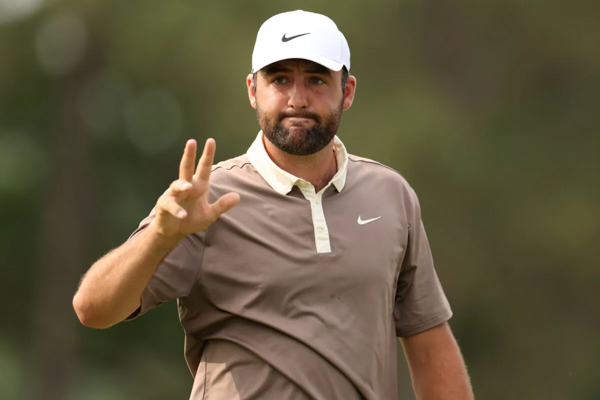 Scottie Scheffler reacts after the final round of the Texas Children's Hospital Houston Open 2025 at Memorial Park Golf Course in Houston on March 30, 2025. (Kenneth Richmond/Getty Images)
