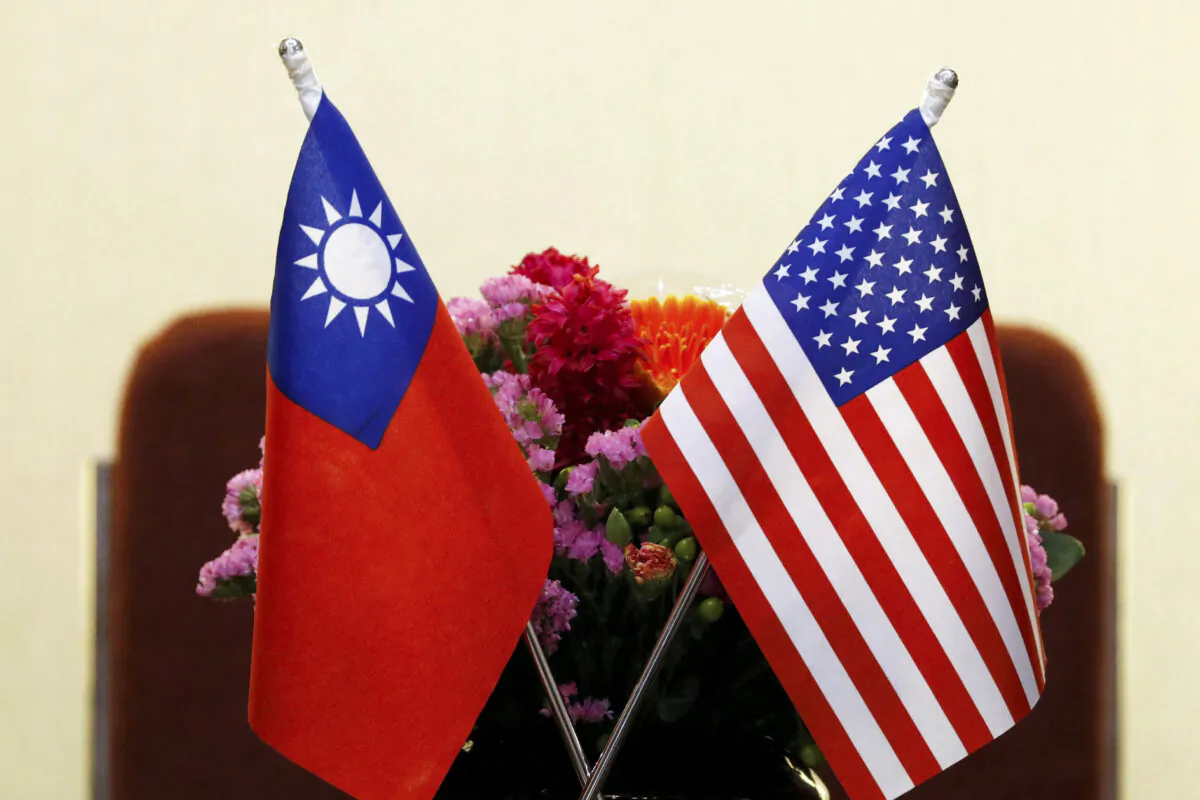 Taiwanese and U.S. flags displayed at a meeting between U.S. House Foreign Affairs Committee Chairman Ed Royce and Su Chia-chyuan, president of the Legislative Yuan, in Taipei, Taiwan, on March 27, 2018. (Tyrone Siu/Reuters)