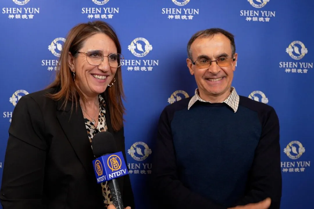 Carole Sommer and Bruno Ameduri enjoyed Shen Yun at the Corum in Montpellier, France, on March 26, 2025. (NTD)