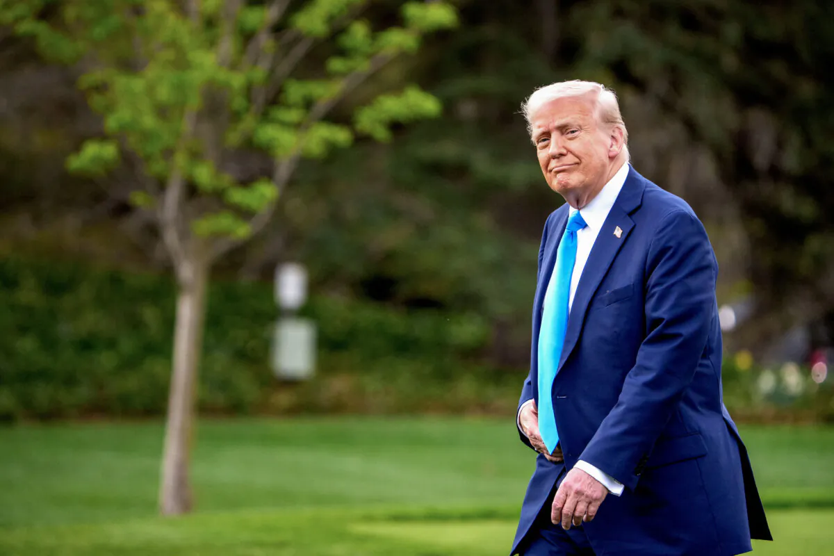 President Donald Trump walks toward Marine One on the South Lawn of the White House on March 28, 2025. (Andrew Harnik/Getty Images)