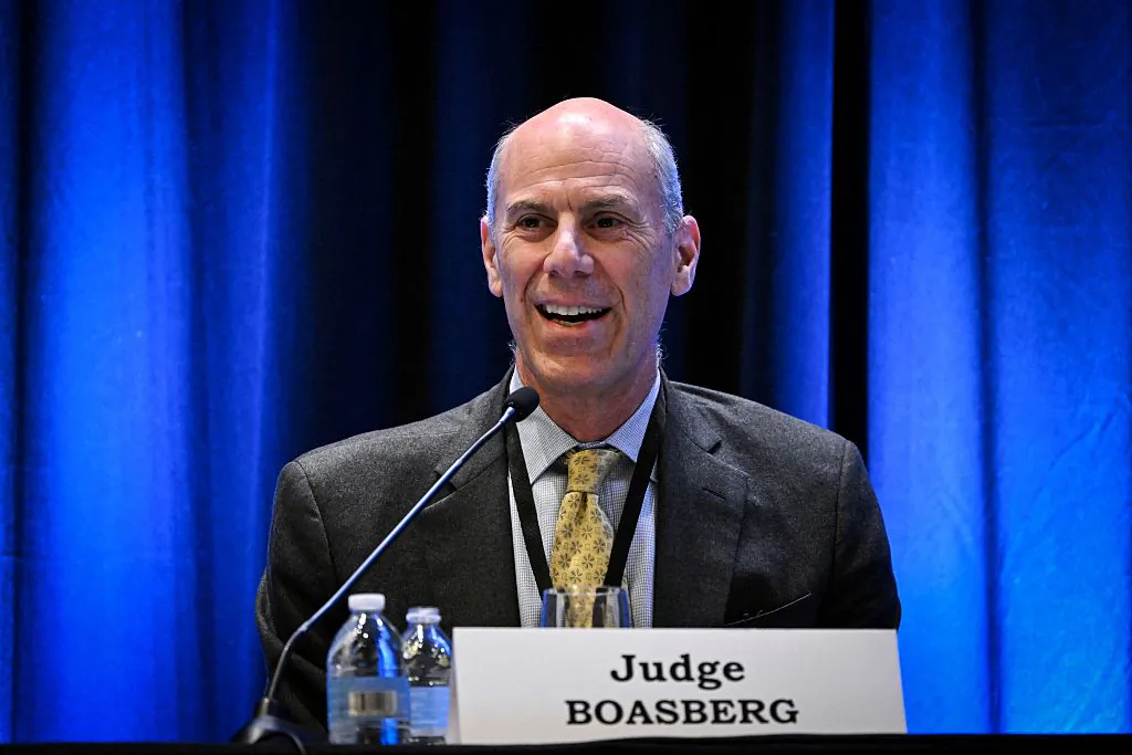 James Boasberg, chief judge of the U.S. District Court for the District of Columbia, at an event in Washington on April 2, 2025. (Drew Angerer/AFP via Getty Images)