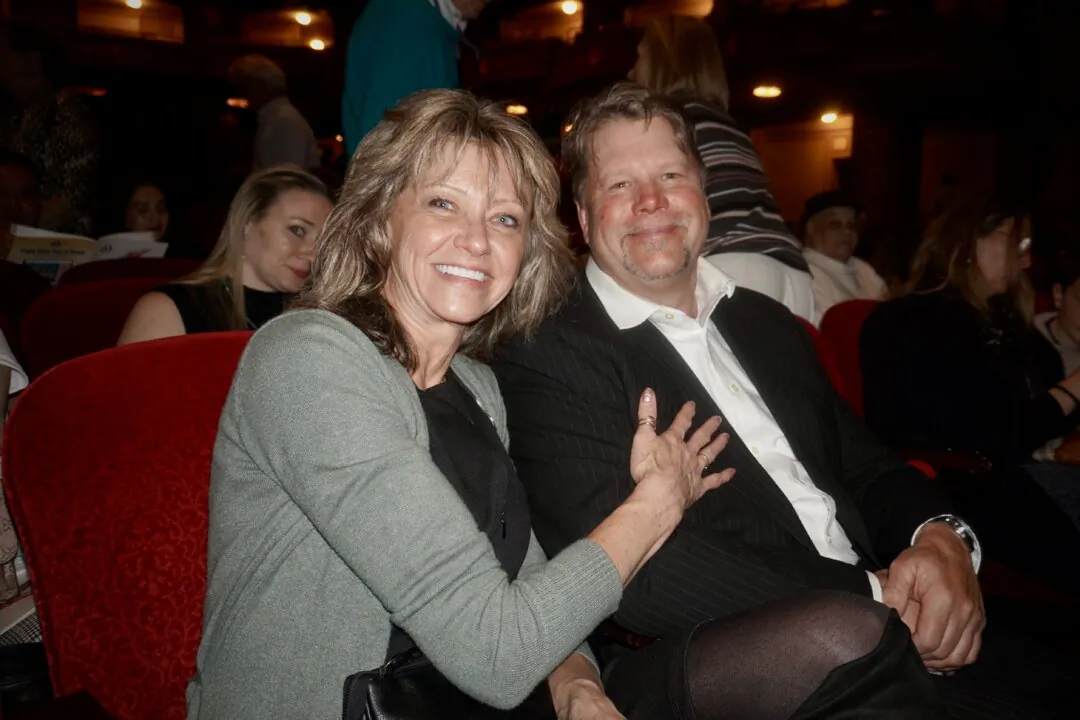 Kandi Crowley (L) enjoyed Shen Yun's evening performance at the Boch Center Wang Theatre on April 3, 2025. (Mary Mann/The Epoch Times)