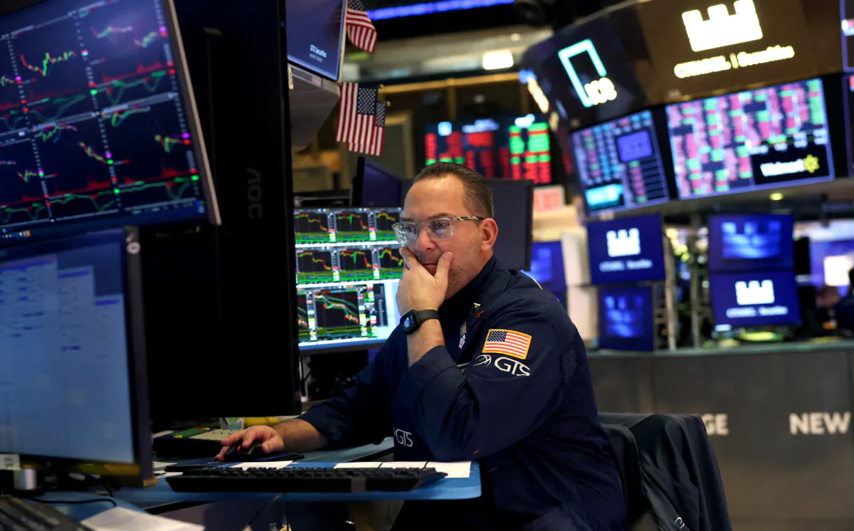 A trader works on the floor of the New York Stock Exchange (NYSE) in New York City on April 4, 2025. (Timonthy A. Clary/AFP via Getty Images)