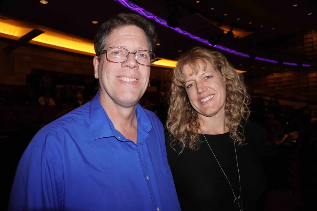 Ken and Karina Gebhart enjoyed Shen Yun's evening performance at the Buell Theatre on April 4, 2025. (Sonia Wu/The Epoch Times)