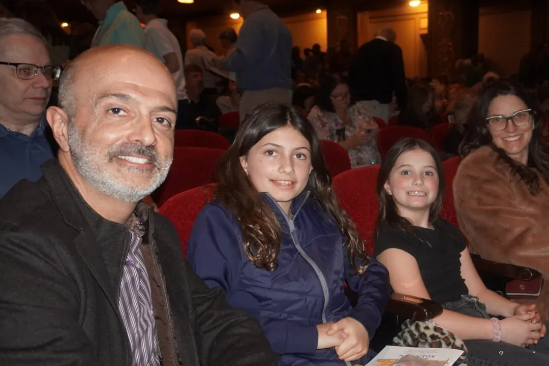 Dr. Steven Nezhad and his wife, Aimee, brought their children to a performance of Shen Yun Performing Arts at the Boch Center's Wang Theatre on April 5, 2025. (Mary Man/The Epoch Times)