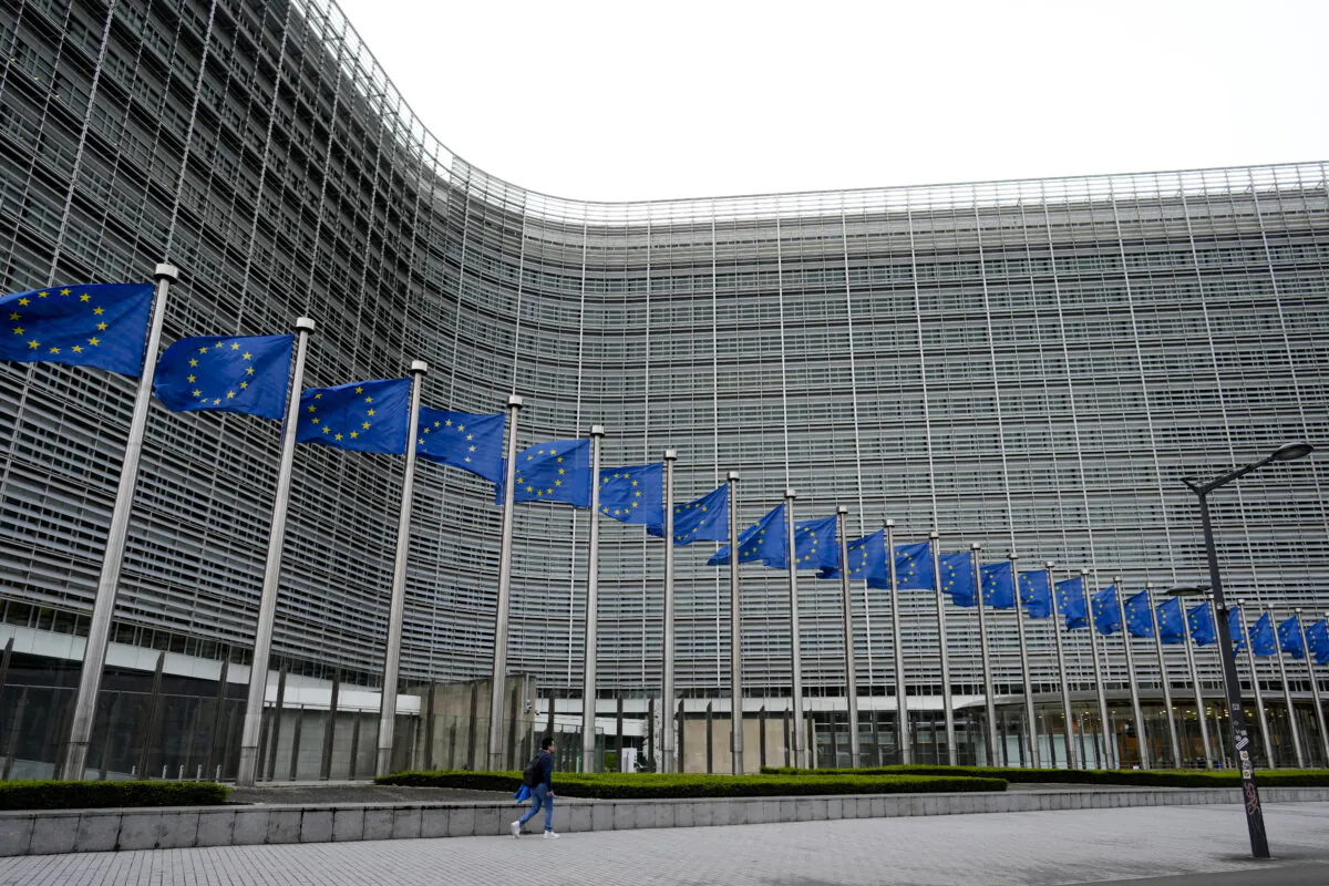The EU headquarters in Brussels, Belgium, on Apr. 5, 2024. (Virginia Mayo/The Canadian Press/AP)