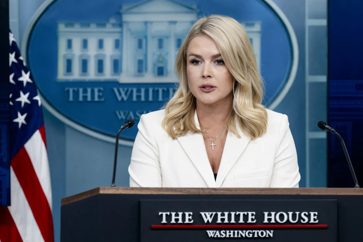 White House Press Secretary Karoline Leavitt speaks during the daily briefing in the Brady Briefing Room of the White House on April 8, 2025. (Saul Loeb//AFP via Getty Images)