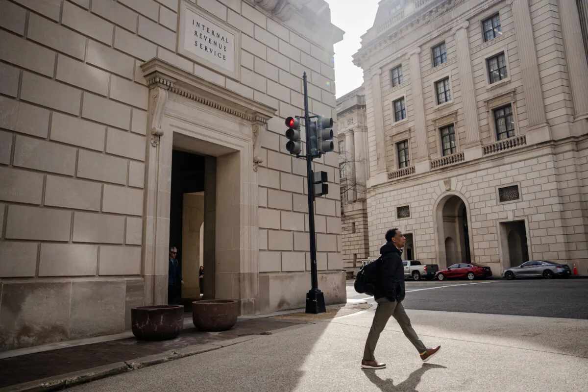 The Internal Revenue Service in Washington on March 10, 2025. (Madalina Vasiliu/The Epoch Times)