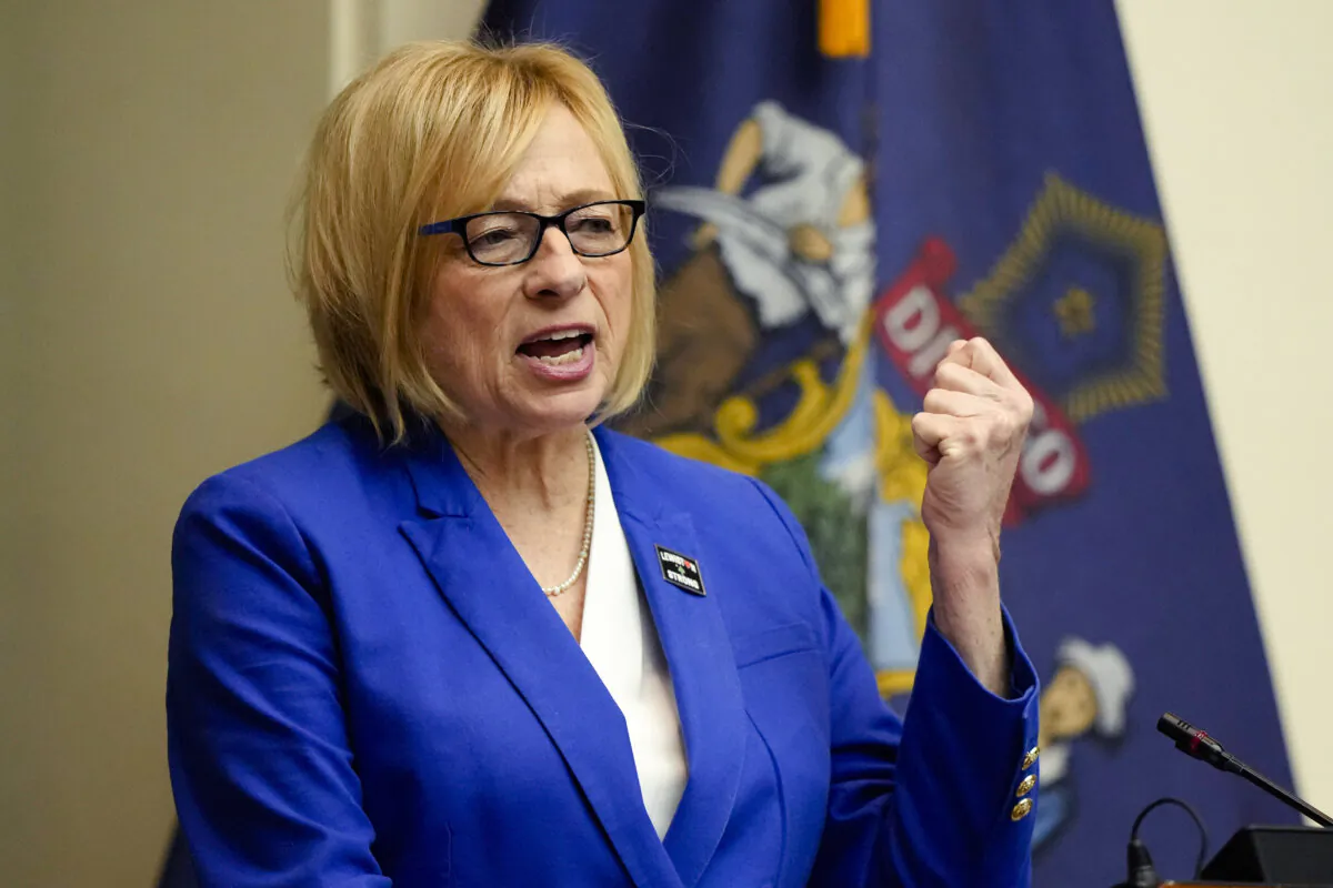 Gov. Janet Mills delivers her State of the State address in Augusta, Maine, on Jan. 30, 2024. (Robert F. Bukaty/AP Photo)