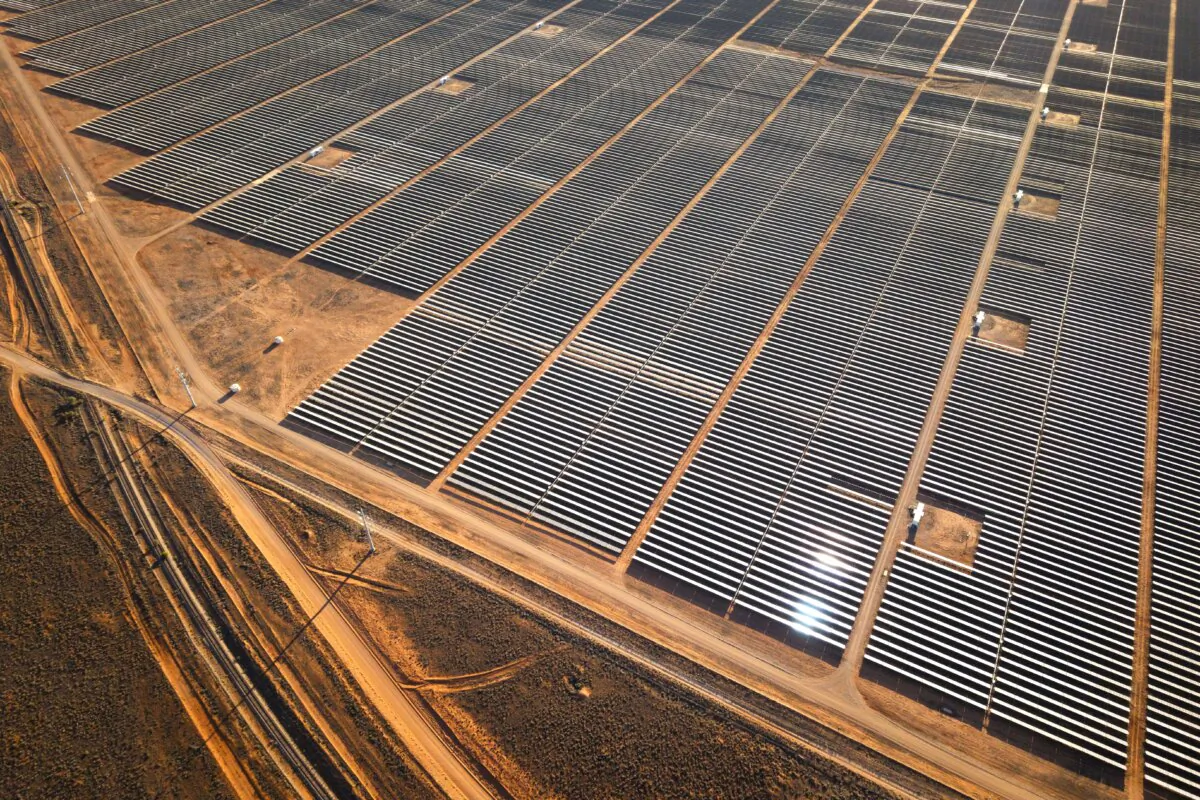 An aerial view of the Bungala Solar Farm in Port Augusta, South Australia, on Feb. 25, 2025. (Brook Mitchell/Getty Images)