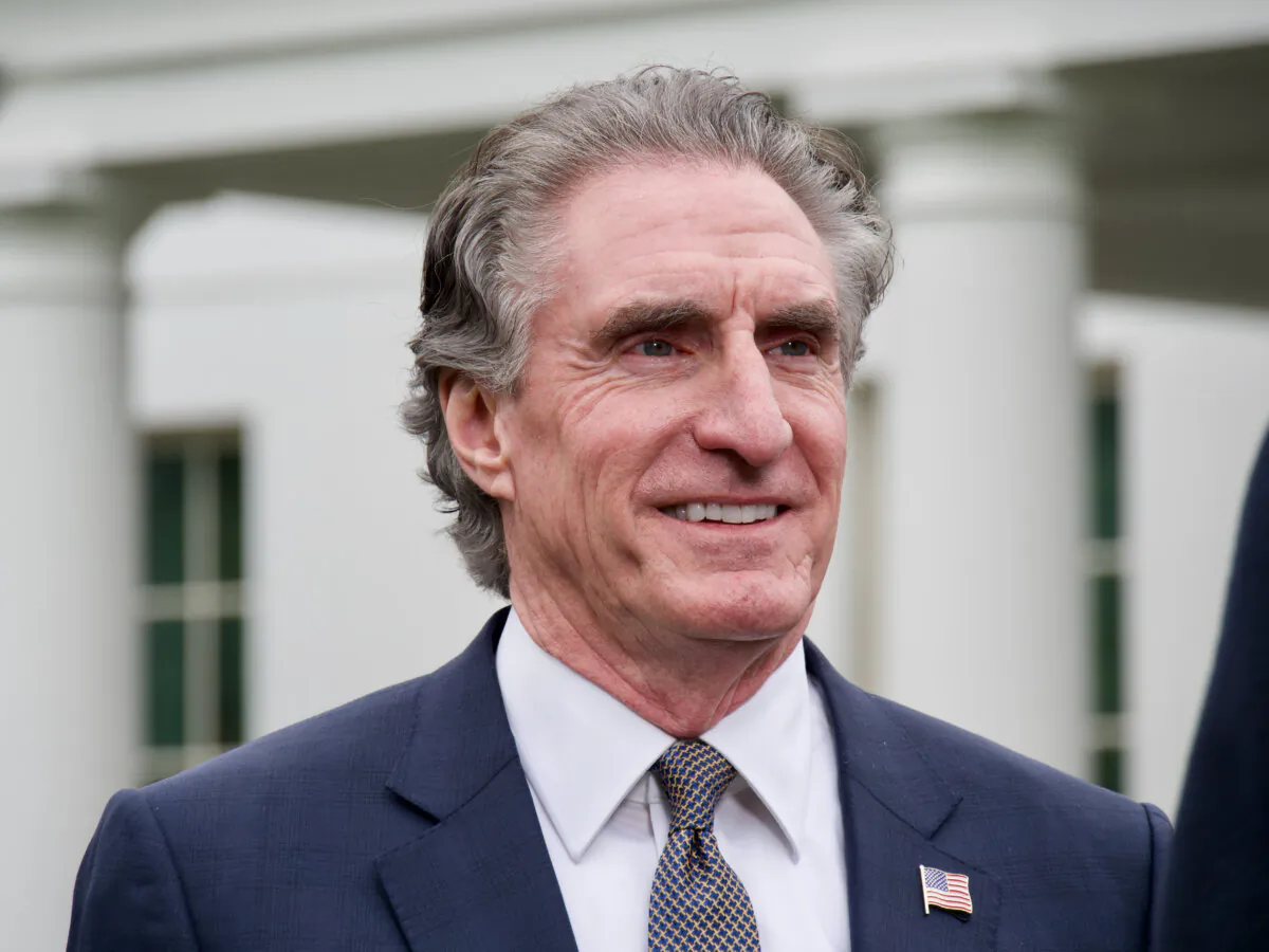 Interior secretary Doug Burgum at the White House in Washington on April 10, 2025. (Travis Gillmore/The Epoch Times)