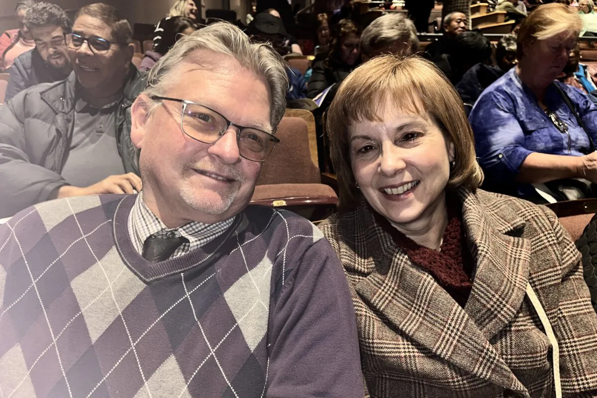 Robert and Melissa Sigler attended Shen Yun Performing Arts at  the Center for Performing Arts at Governors State University on April 10, 2025. (Stacy Tang/The Epoch Times)