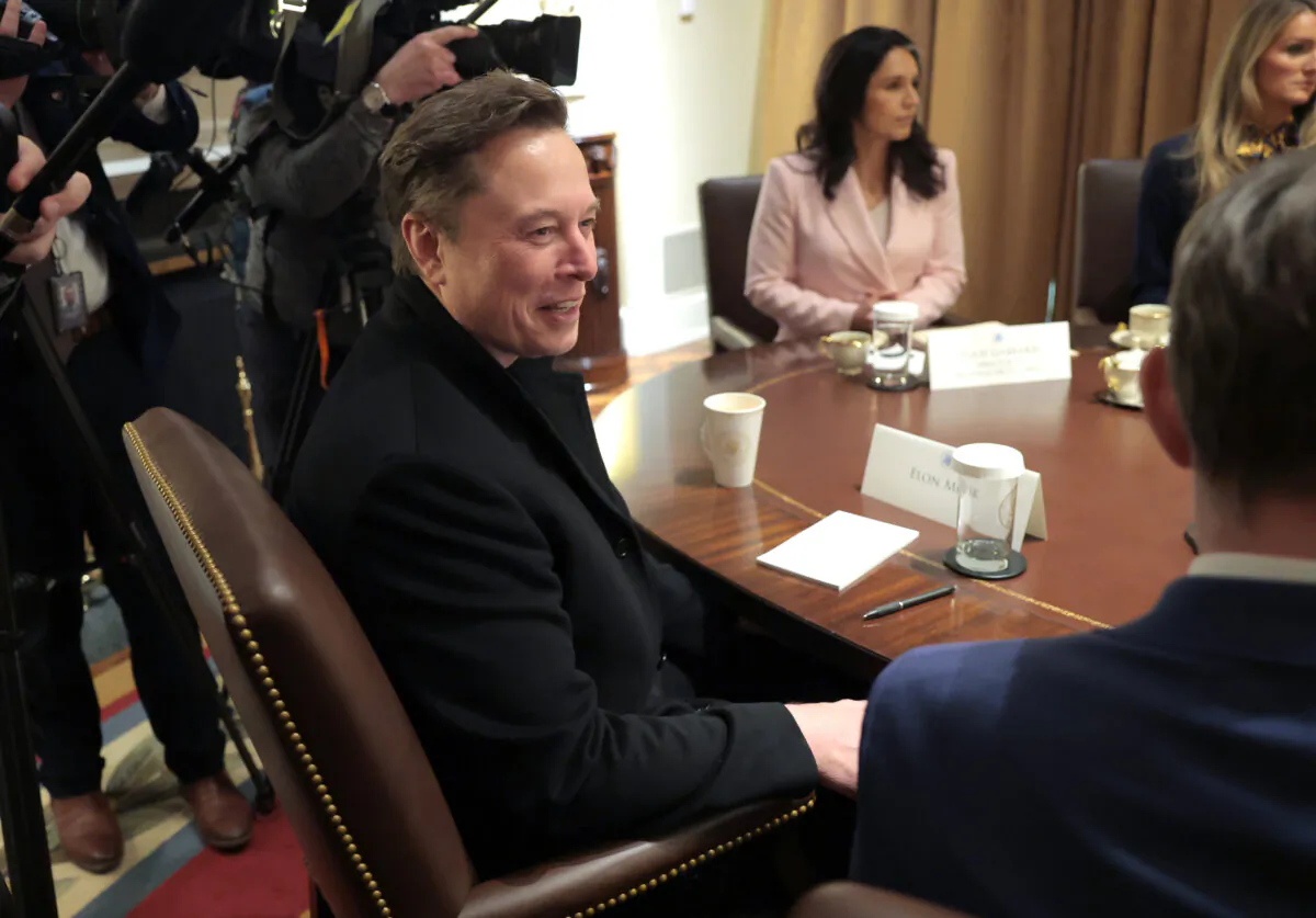 Elon Musk attends a Cabinet meeting at the White House on April 10, 2025. (Anna Moneymaker/Getty Images)