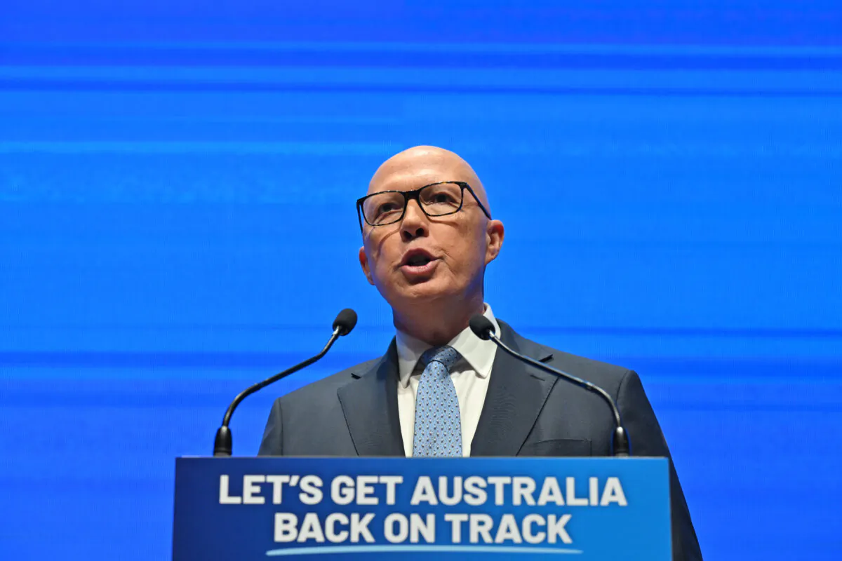 Leader of the Opposition Peter Dutton at the Liberal Party Campaign Launch at the Liverpool Catholic Club in Prestons, western Sydney on day 16 of his 2025 Federal Election Campaign in the seat of Werriwa, Sunday, April 13, 2025. (AAP Image/Mick Tsikas)