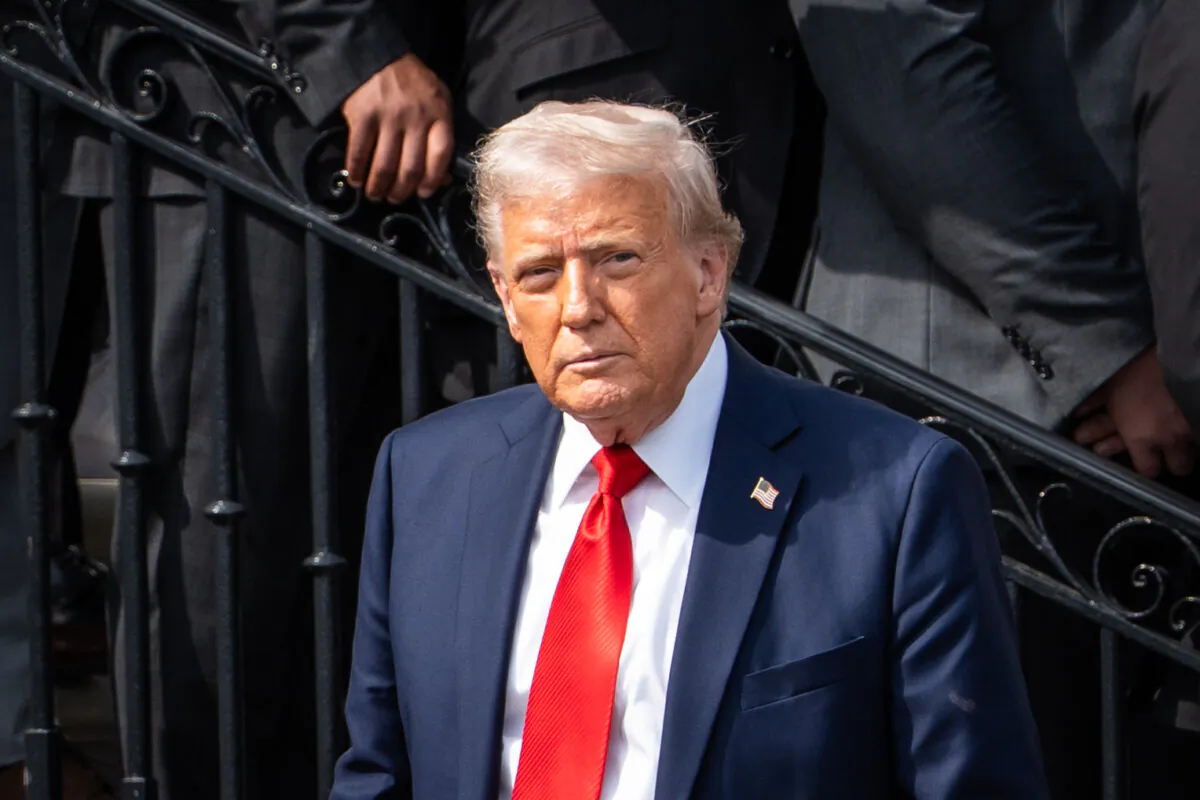 President Donald Trump at the White House on April 14, 2025. (Madalina Vasiliu/The Epoch Times)