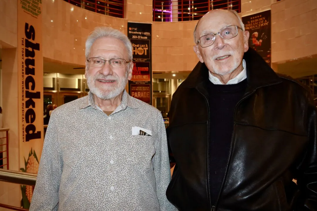 Gary Watkins and Clark McKinney enjoyed Shen Yun at the Belk Theater at Blumenthal Performing Arts Center in Charlotte, North Carolina, on April 15, 2025. (Nancy Bao/The Epoch Times)