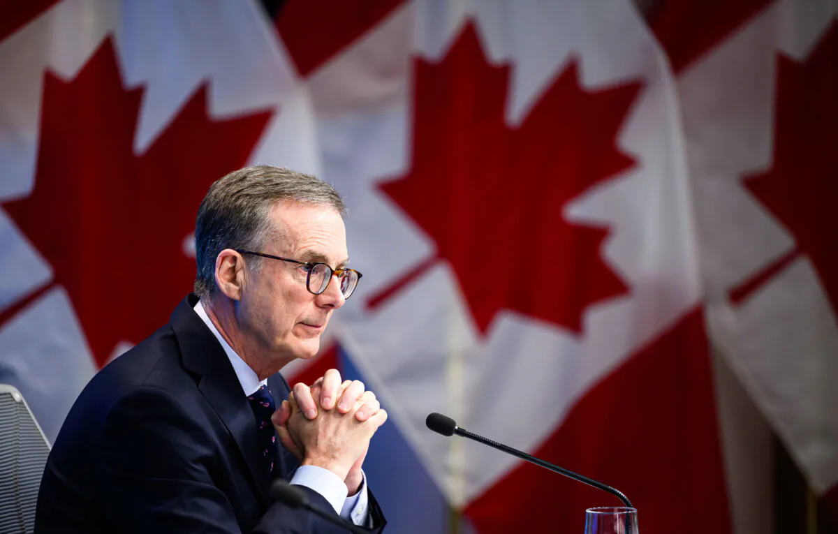 Bank of Canada governor Tiff Macklem participates in a news conference on the bank's interest rate announcement and release of the Monetary Policy Report, in Ottawa on Jan. 29, 2025. (The Canadian Press/Justin Tang)