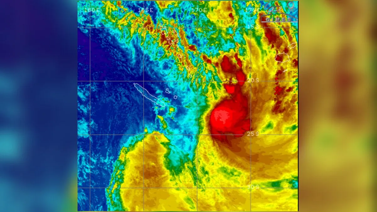 A MetService image showing Cyclone Tam east of New Zealand on April 16, 2025. (Courtesy of MetService)