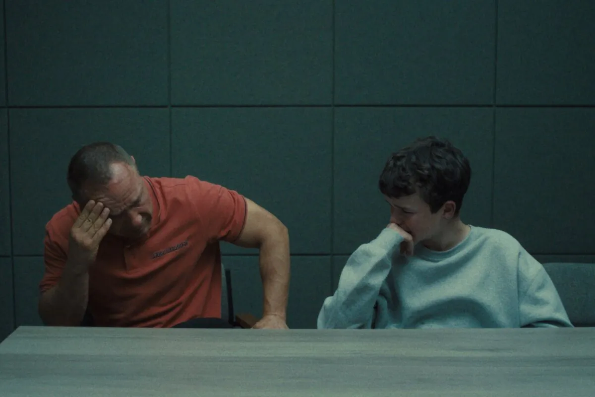 (L-R) Stephen Graham as Eddie Miller, Owen Cooper as Jamie Miller, in "Adolescence." (Courtesy of Netflix © 2024)