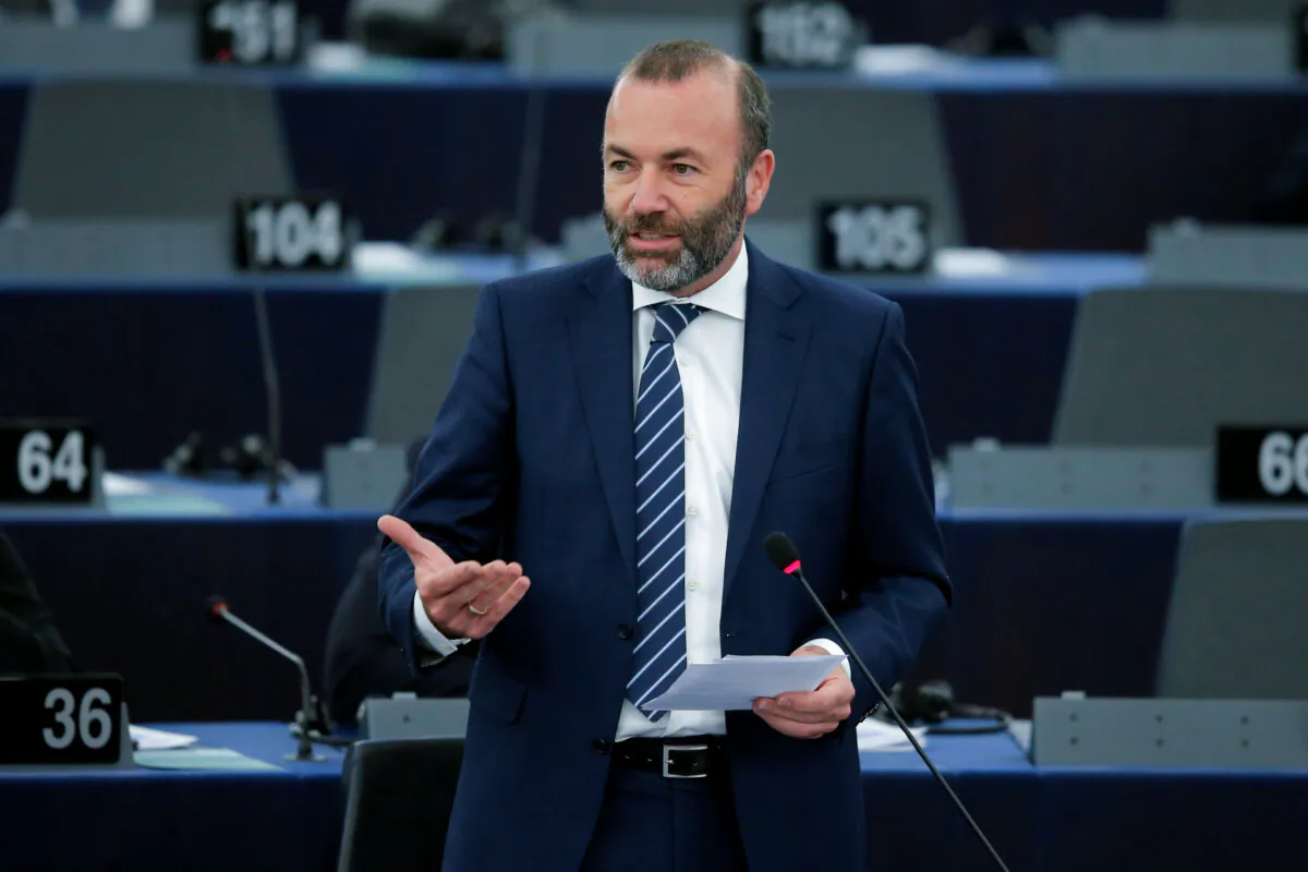 European People's Party President Manfred Weber at the European Parliament in Strasbourg, France, on Sept. 18, 2019. (Vincent Kessler/Reuters)