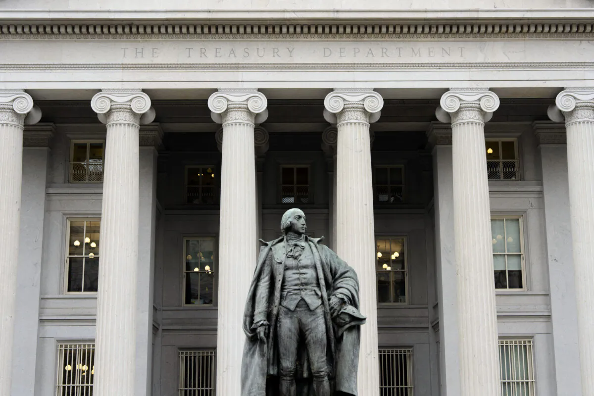The Treasury Department building in Washington on March 13, 2025. (Alex Brandon/AP Photo)