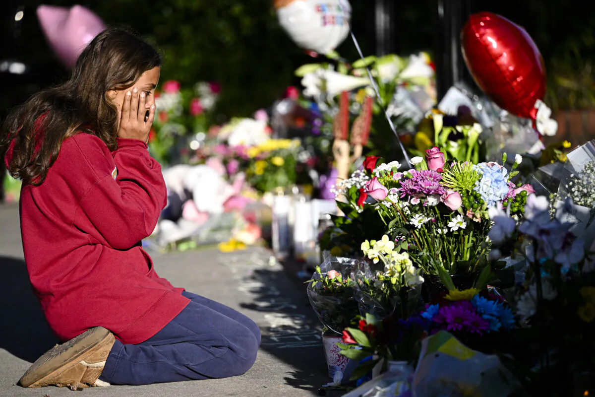 Student honors the deceased and injured students near the scene of a shooting at the Florida State University student center in Tallahassee, Fla., on April 18, 2025. (Miguel J. Rodriguez Carrillo/Getty Images)