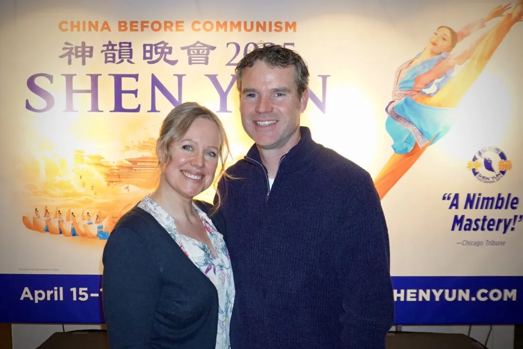 Stephanie Walker and Nathan Walker at the Shen Yun Performing Arts performance at Southern Alberta Jubilee Auditorium on April 17, 2025. (Lily Yu/ The Epoch Times)