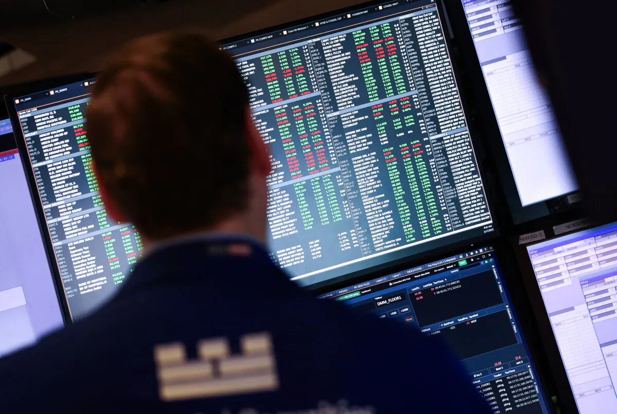 A trader works on the floor of the New York Stock Exchange on April 17, 2025. (Timothy A. Clary/AFP via Getty Images)