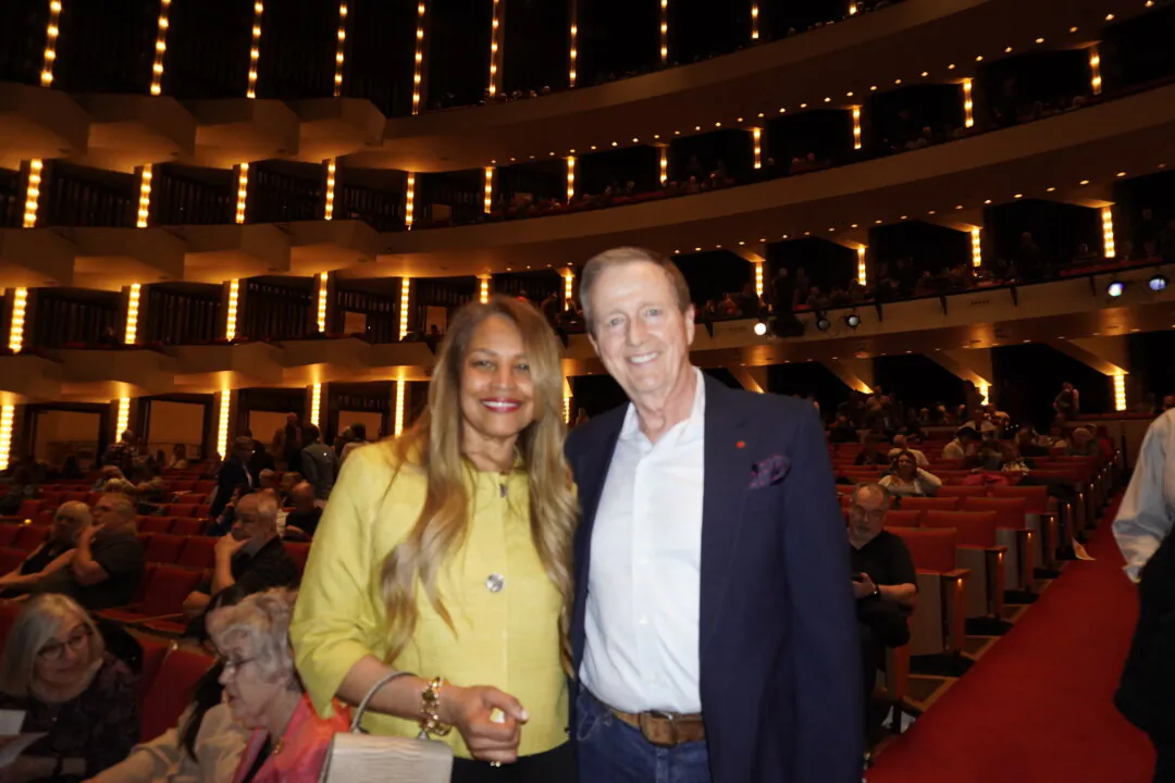 Elsa and Michael Adams watch Shen Yun Performing Arts at the National Arts Centre in Ottawa, Canada, on April 19, 2025. (Nancy Lin/The Epoch Times)