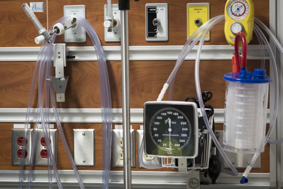 Medical equipment inside the trauma bay photographed during simulation training at St. Michael's Hospital in Toronto on Aug. 13, 2019. (The Canadian Press/Tijana Martin)
