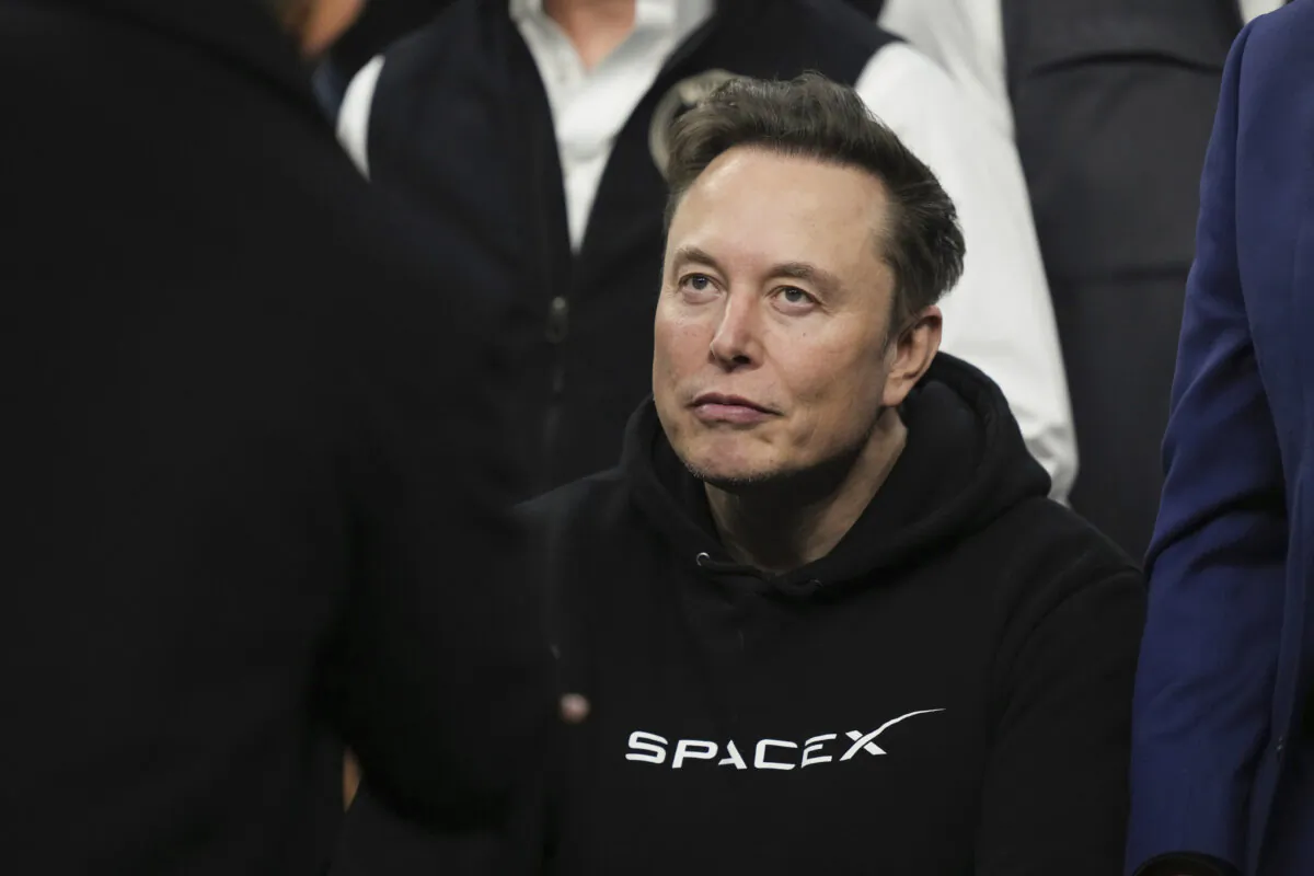 Elon Musk attends the finals for the NCAA wrestling championship in Philadelphia on March 22, 2025. (Matt Rourke, File/AP Photo)