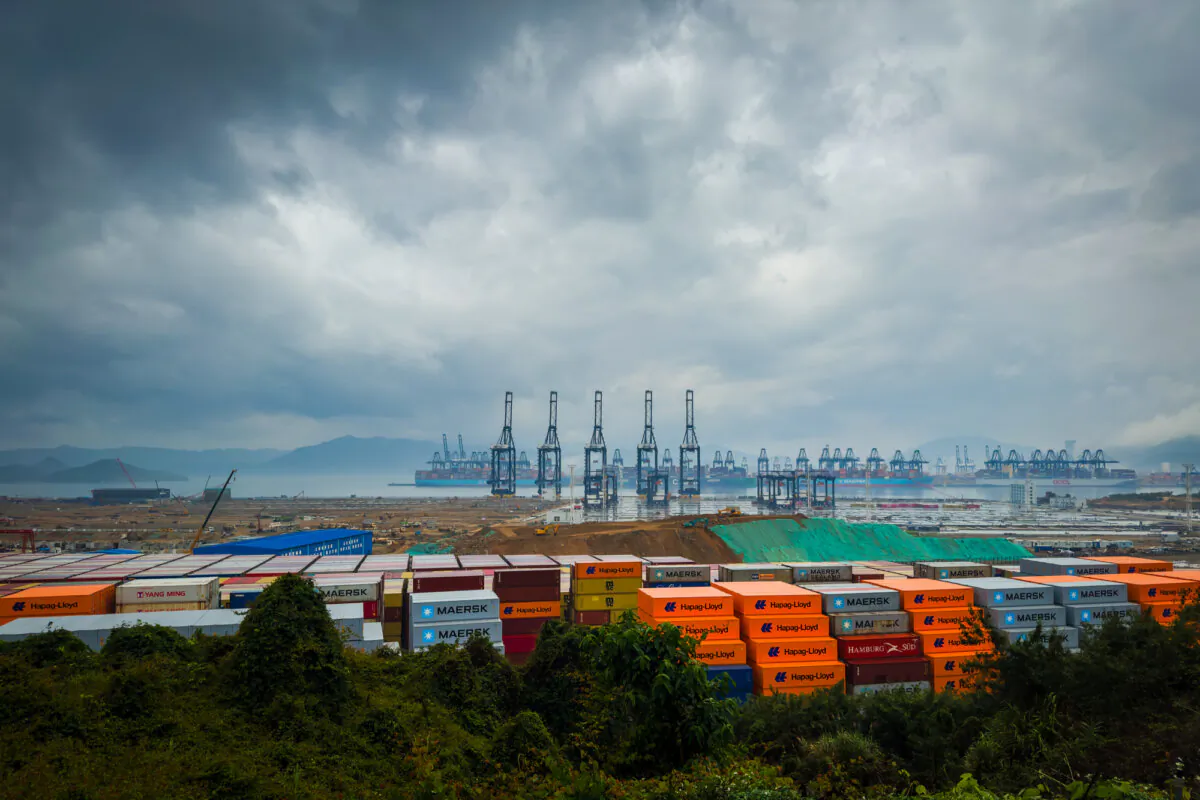 Gantry cranes and container ships at the Yantian International Container Terminal in Shenzhen, Guangdong Province, China, on April 12, 2025. (AFP via Getty Images)