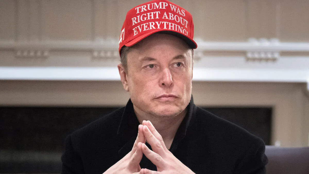 Elon Musk looks on during a Cabinet meeting in the Cabinet Room of the White House in Washington on March 24, 2025. (Brendan Smialowski/AFP via Getty Images)