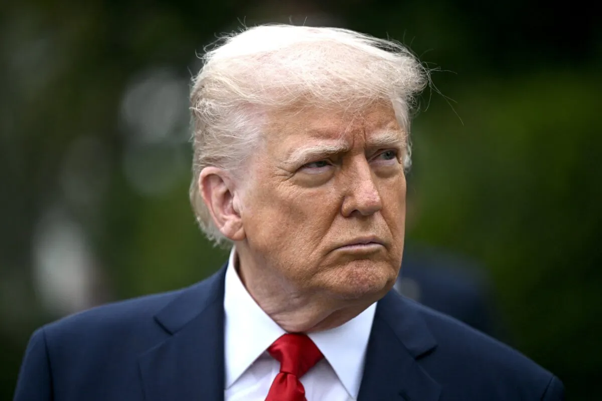 President Donald Trump looks on as he hosts the annual Easter Egg Roll on the South Lawn of the White House on April 21, 2025. (Brendan Smialowski/AFP via Getty Images)