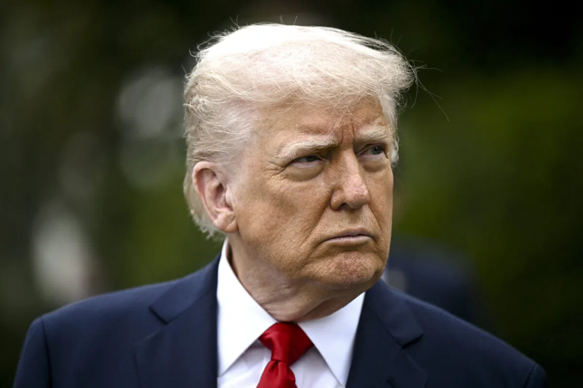President Donald Trump looks on as he hosts the annual Easter Egg Roll on the South Lawn of the White House on April 21, 2025. (Brendan Smialowski/AFP via Getty Images)
