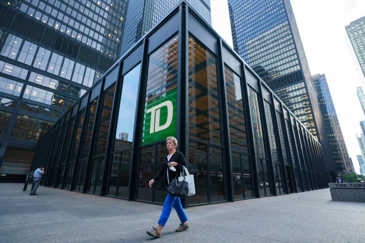 The TD Bank in Toronto’s financial district on Sept. 20, 2022. (The Canadian Press/Alex Lupul)