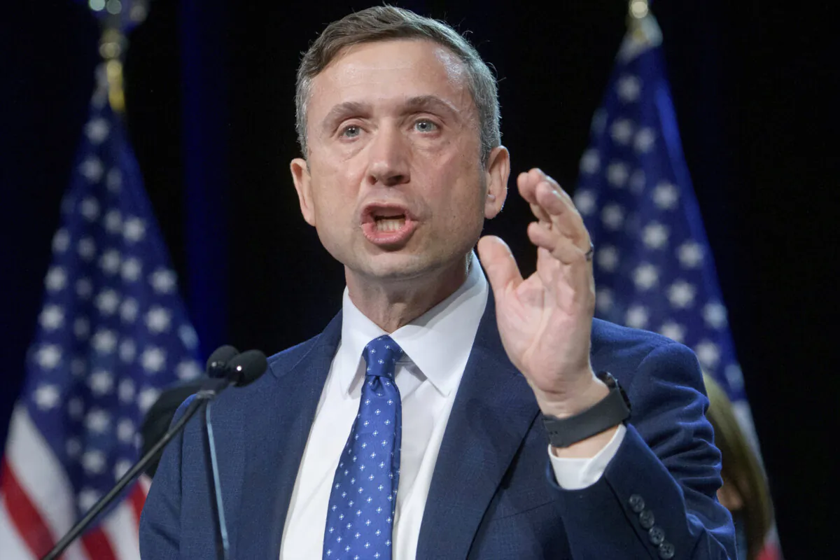 Democratic National Committee chairman Ken Martin speaks after winning the vote at the Democratic National Committee winter meeting at the Gaylord National Resort and Convention Center in National Harbor, Md., on Feb. 1, 2025. (Rod Lamkey, Jr./AP Photo)