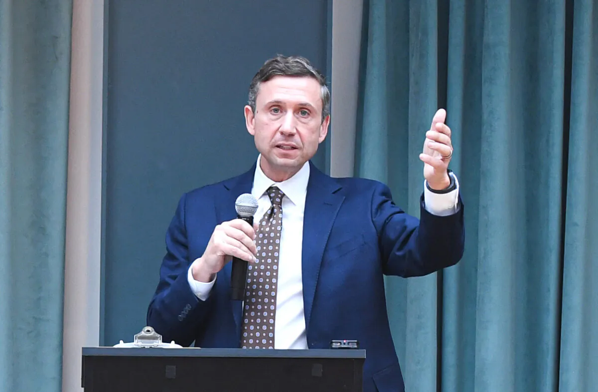 Ken Martin, DNC chair candidate, speaks at the "Win With Workers" rally and press conference at the DNC Midwestern Candidate Forum in Detroit on Jan. 16, 2025. (Aaron J. Thornton/Getty Images for One Fair Wage)