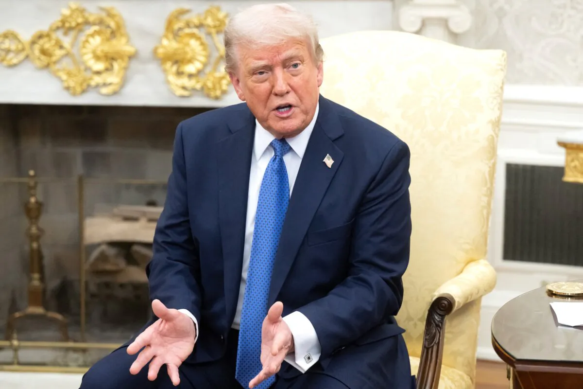 President Donald Trump speaks during a bilateral meeting with Prime Minister of Norway Jonas Gahr Store in the Oval Office of the White House on April 24, 2025. (Saul Loeb/AFP via Getty Images)
