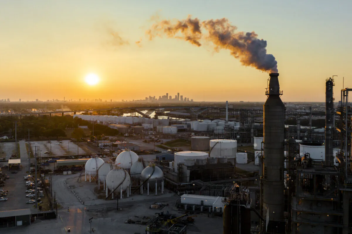 An aerial view of the Valero Houston refinery in Houston, Texas, on Aug. 28, 2023. (Brandon Bell/Getty Images)