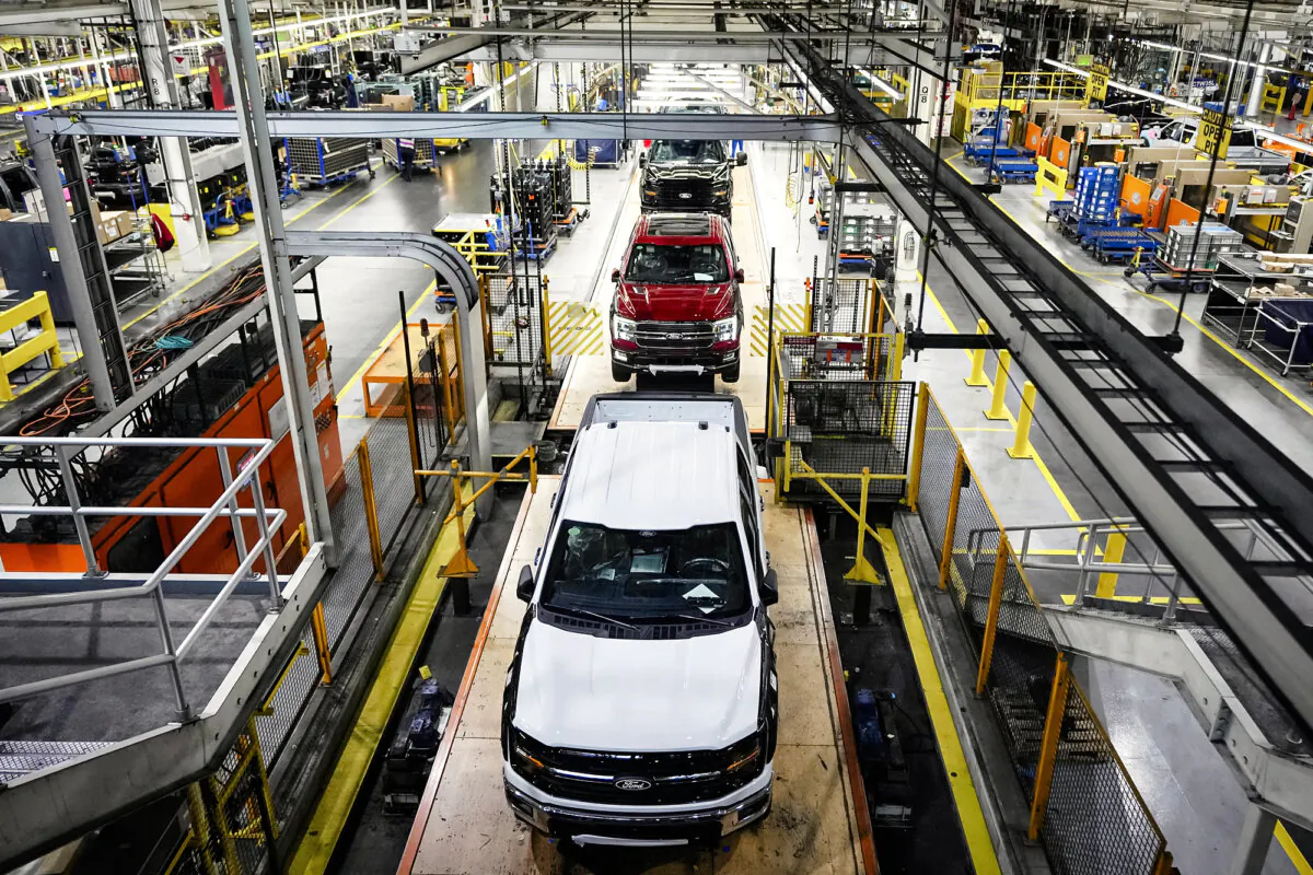 The 2024 Ford F-150 truck is assembled at the Dearborn Truck Plant in Dearborn, Mich., on April 11, 2024. (Carlos Osorio/File/AP Photo)